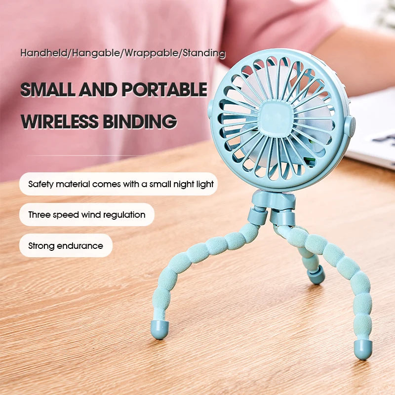 Ventilateur Clip USB Gaelo — Mini Octopus pour Poussette