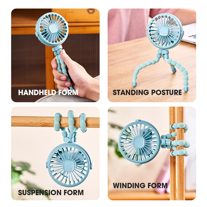 Ventilateur Clip USB Gaelo — Mini Octopus pour Poussette