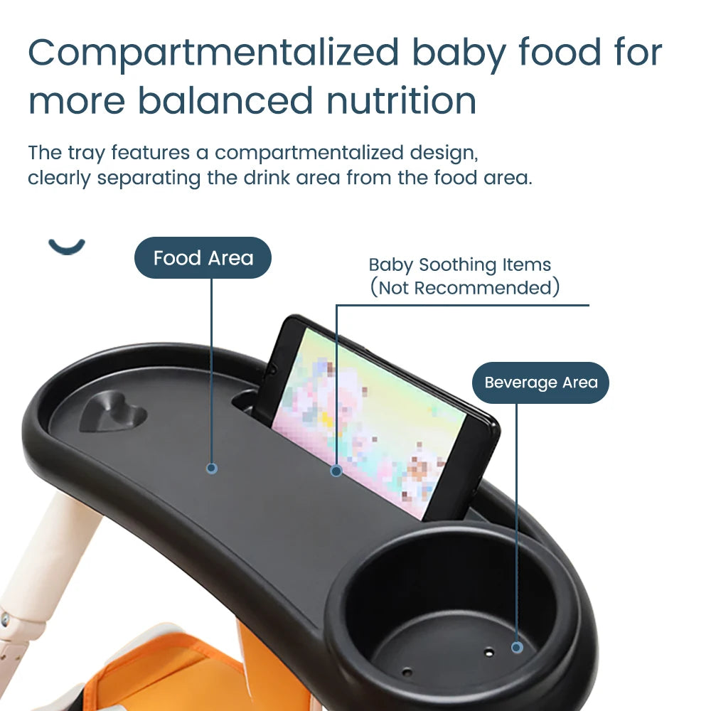Plateau Repas 3-en-1 Gaelo — Porte-Gobelet & Support Téléphone pour Poussette